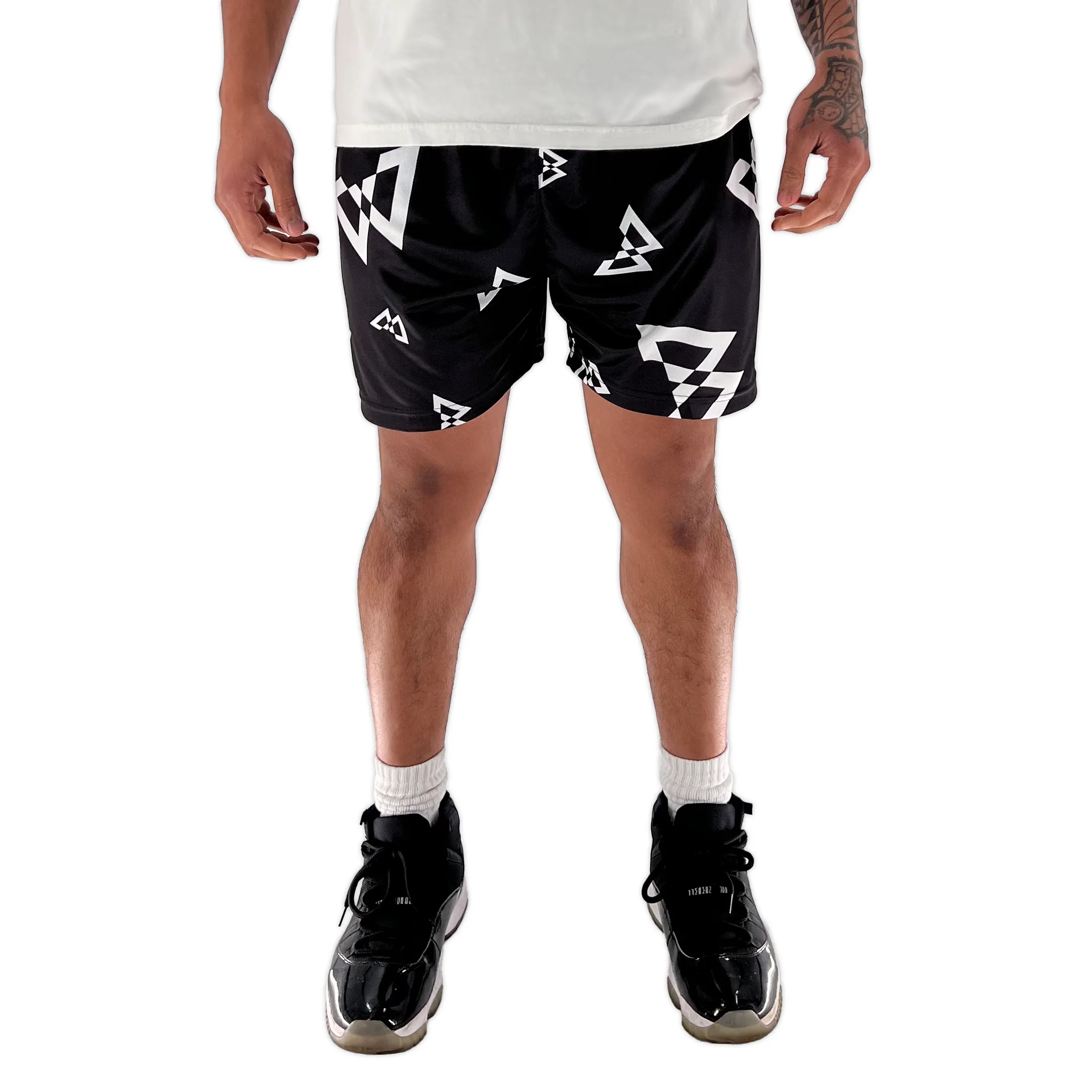 Beastmode Canvas Print Shorts (Black/White) - Image 5
