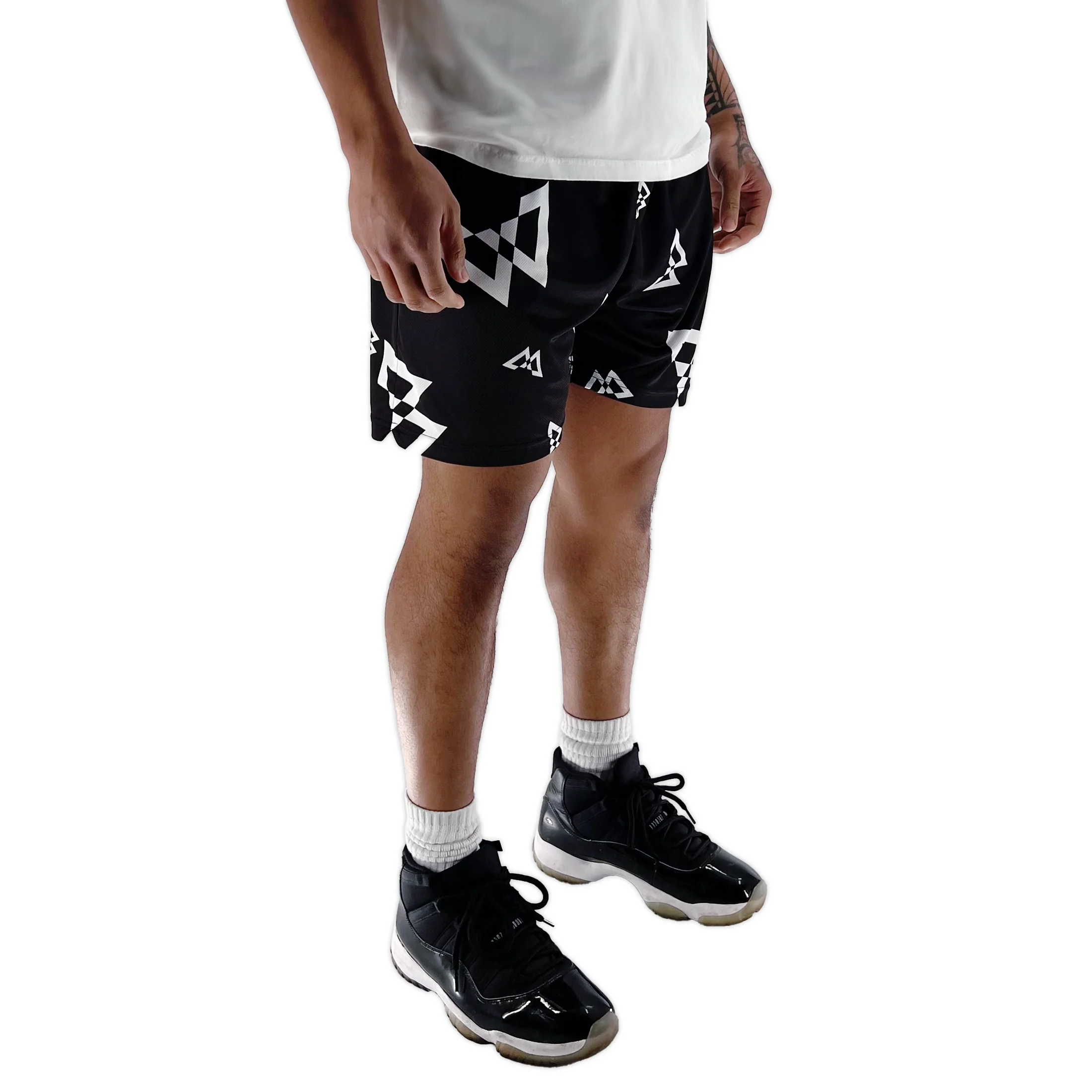 Beastmode Canvas Print Shorts (Black/White) - Image 6