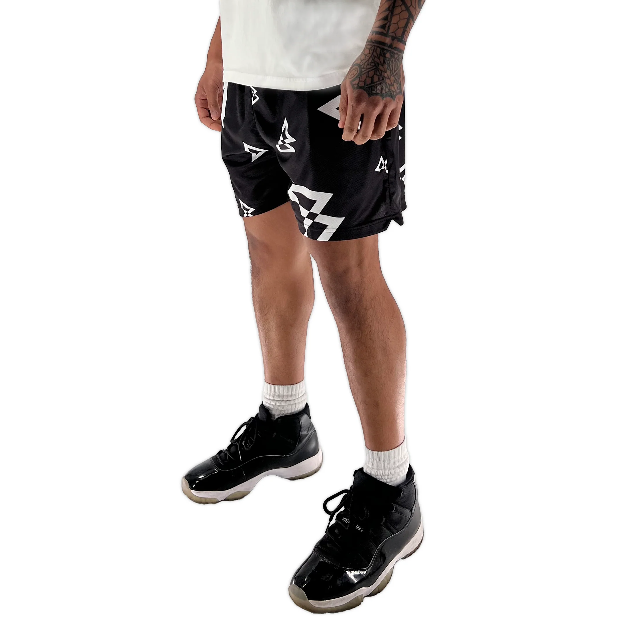 Beastmode Canvas Print Shorts (Black/White) - Image 7