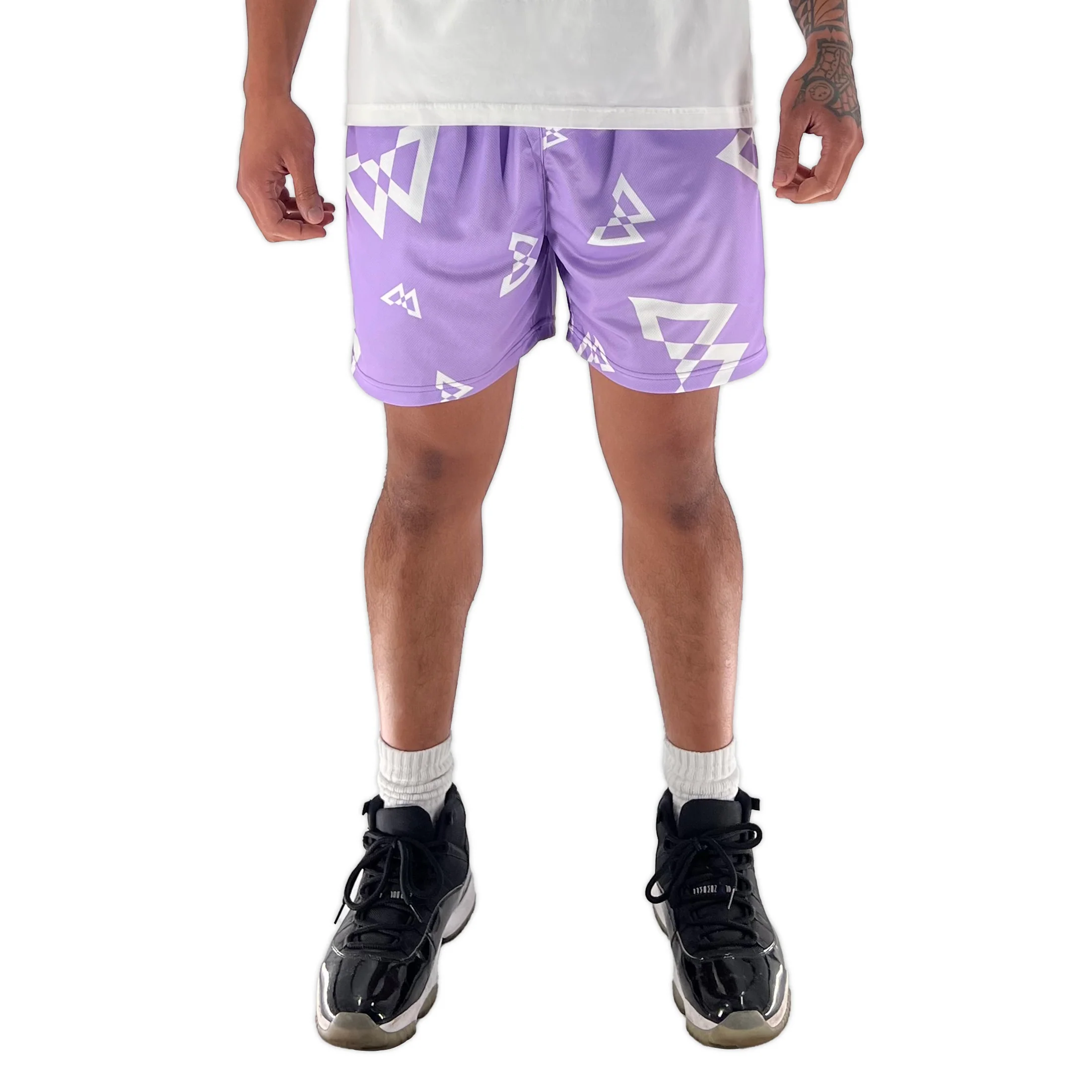 Beastmode Canvas Print Shorts (Violet/White) - Image 5