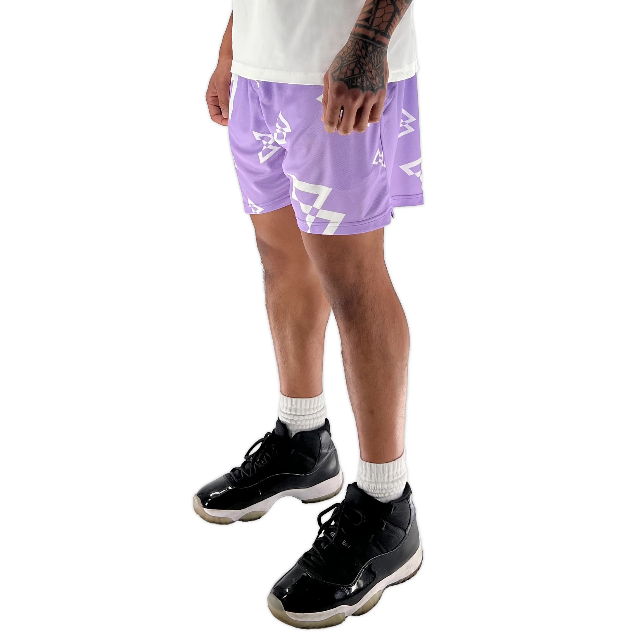 Beastmode Canvas Print Shorts (Violet/White) - Image 7