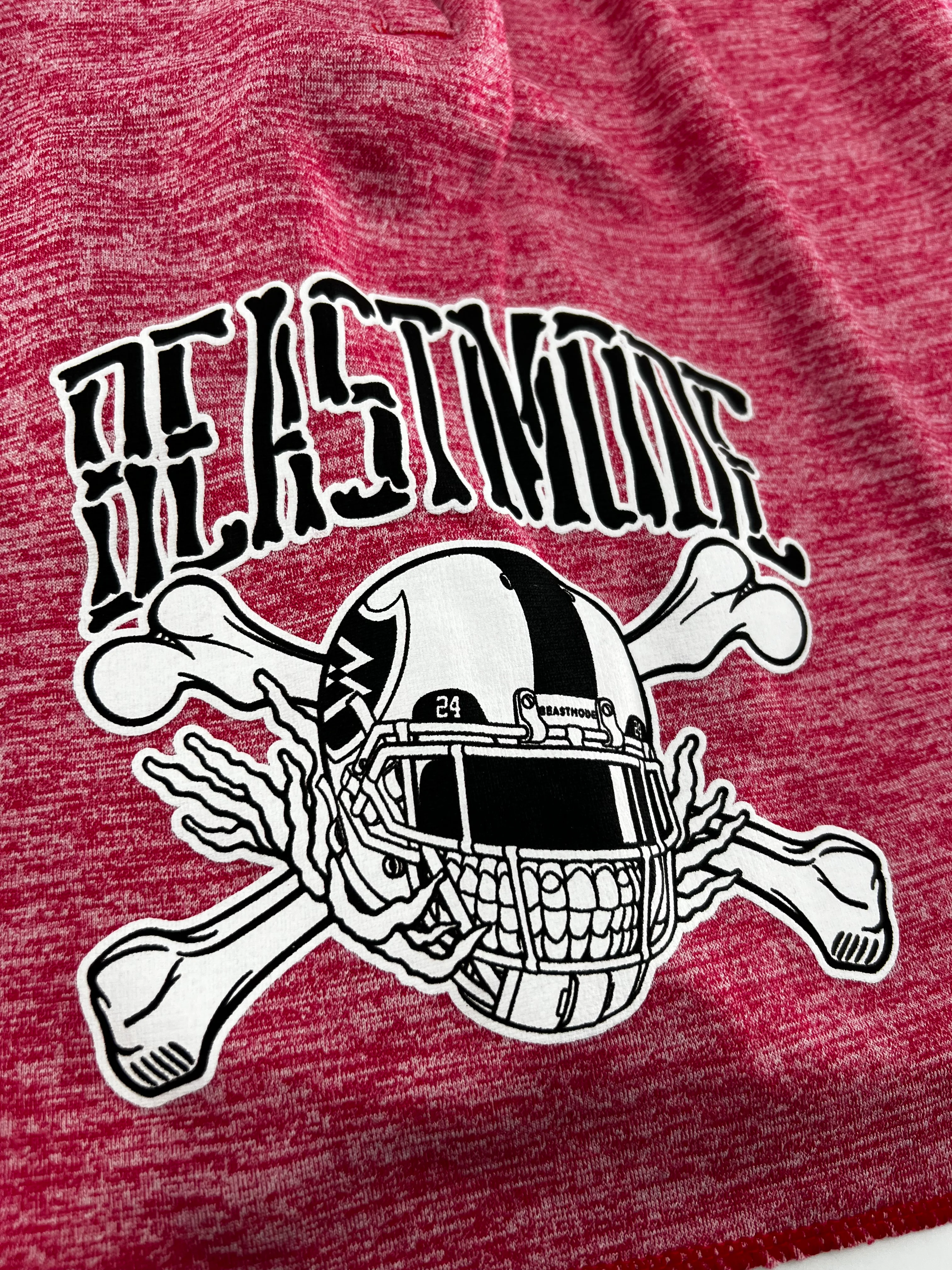 Beastmode Skeleton Sweat Short (Red Heather) - Image 3