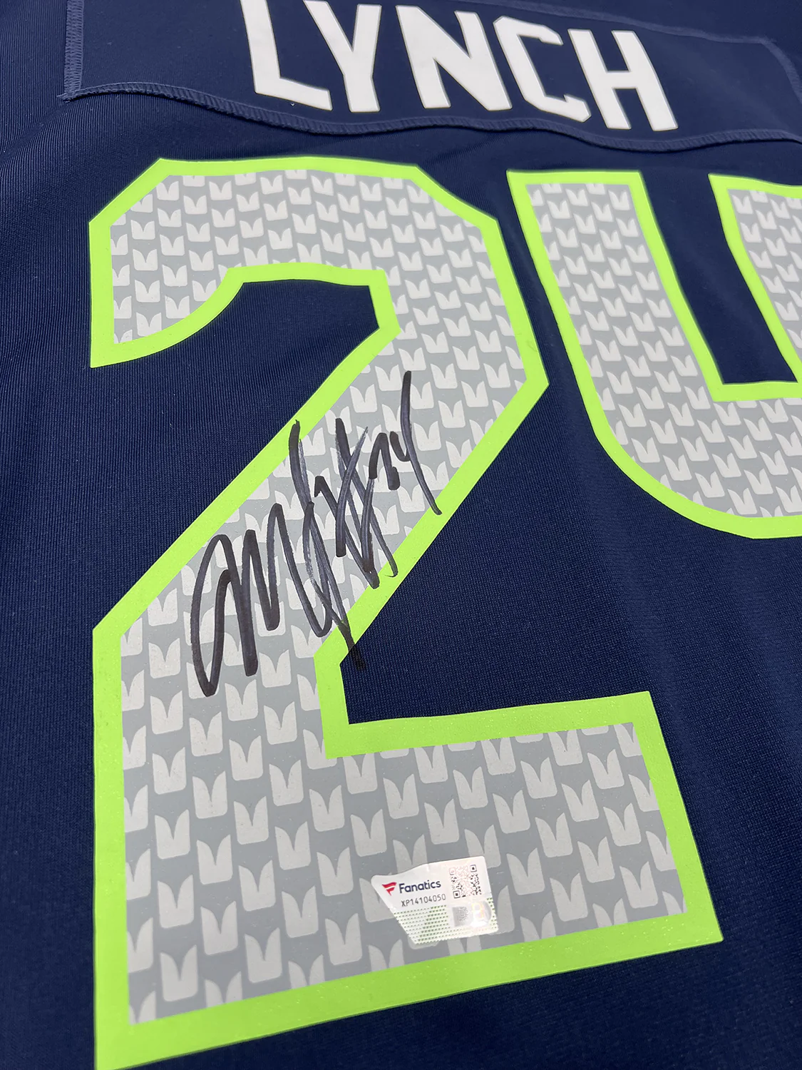 Marshawn Lynch Seattle Seahawks #24 Autographed Nike Custom Game Jersey (Navy) - Image 3